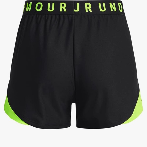 ✅Under Armour Women's Play Up Shorts 3.0 Black/Lime Surge - Picture 4 of 5